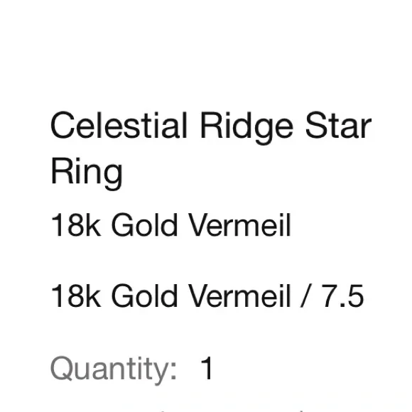 Gold Celestial Star Ring Size 7.5 - Picture 6 of 6